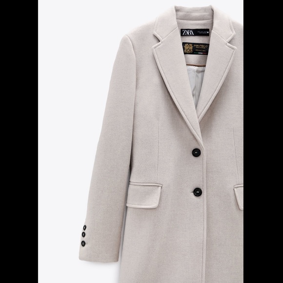 ZARA STONE MENSWEAR-STYLE COAT - SZ XS - Picture 7 of 9